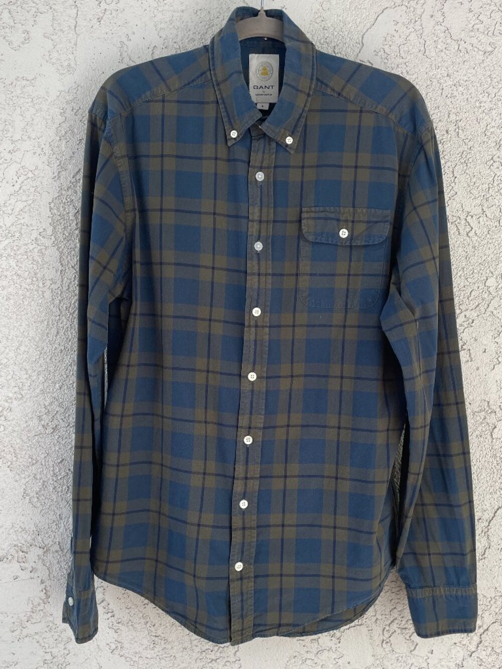 GANT by Michael Bastian Ocean Academy Plaid Cotton Button Down Shirt Men's Large
